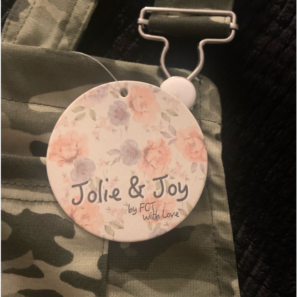 Jolie and Joy by FCT green camouflage overalls dress size medium juniors NWT - Picture 2 of 11